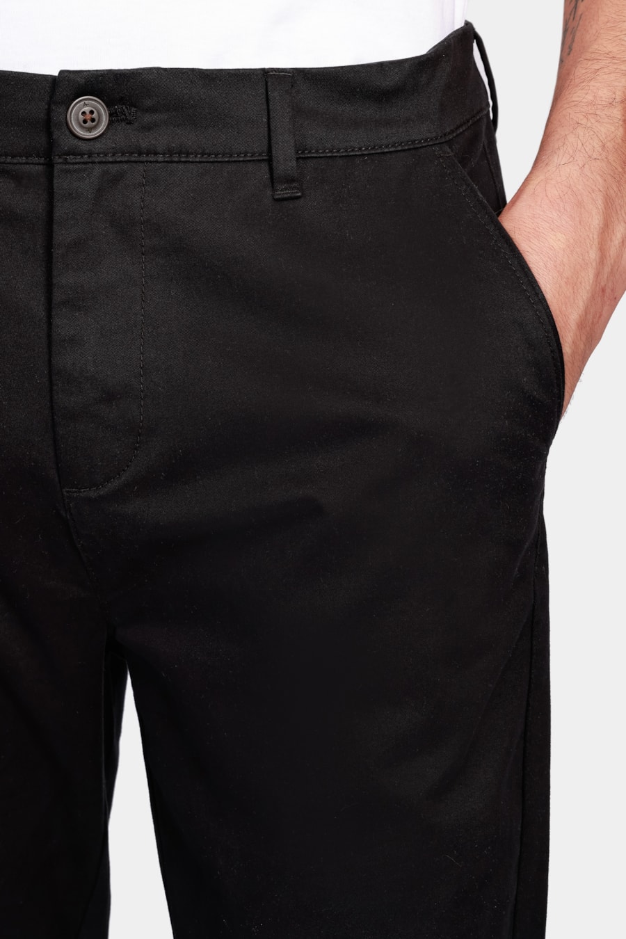 Calça Chino Skinny Clássica Sarja Preto — foto 3 de 6