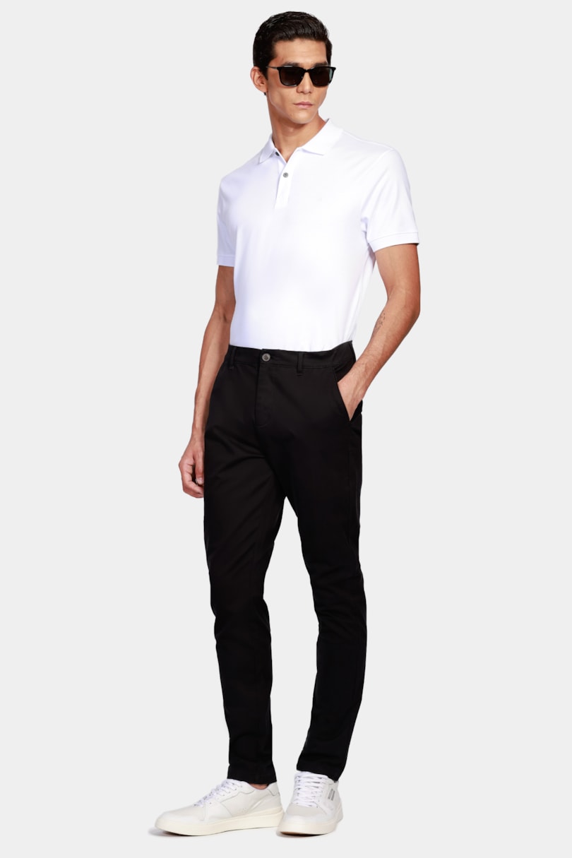 Calça Chino Skinny Clássica Sarja Preto