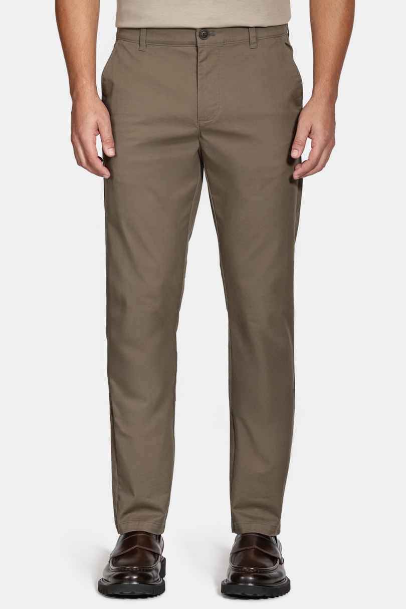 Calça Chino Skinny Clássica Sarja Verde Militar