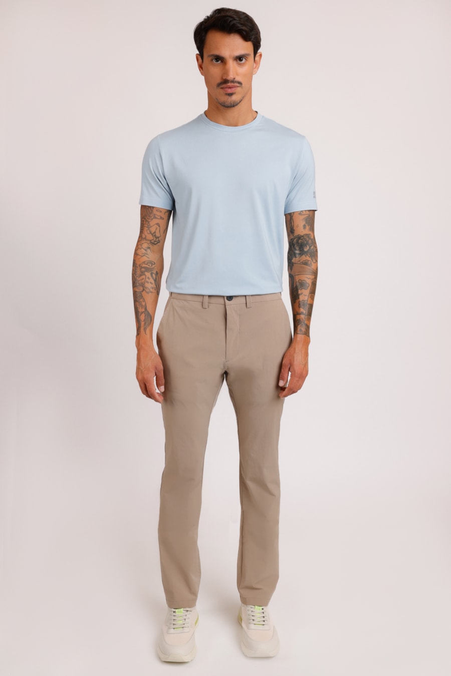 Calça Chino Skinny Moovex Stretch Cáqui — foto 1 de 5