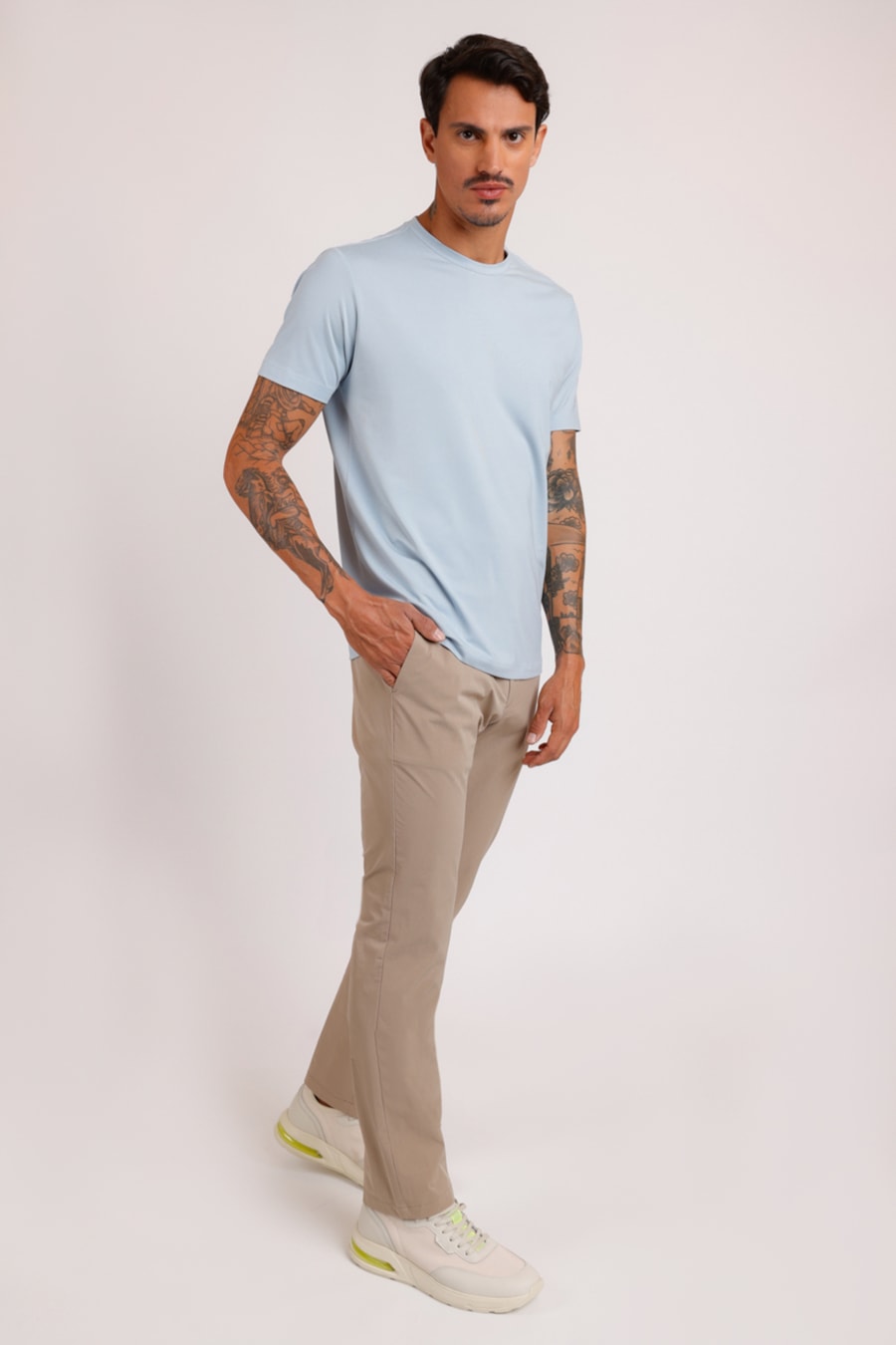 Calça Chino Skinny Moovex Stretch Cáqui — foto 4 de 5