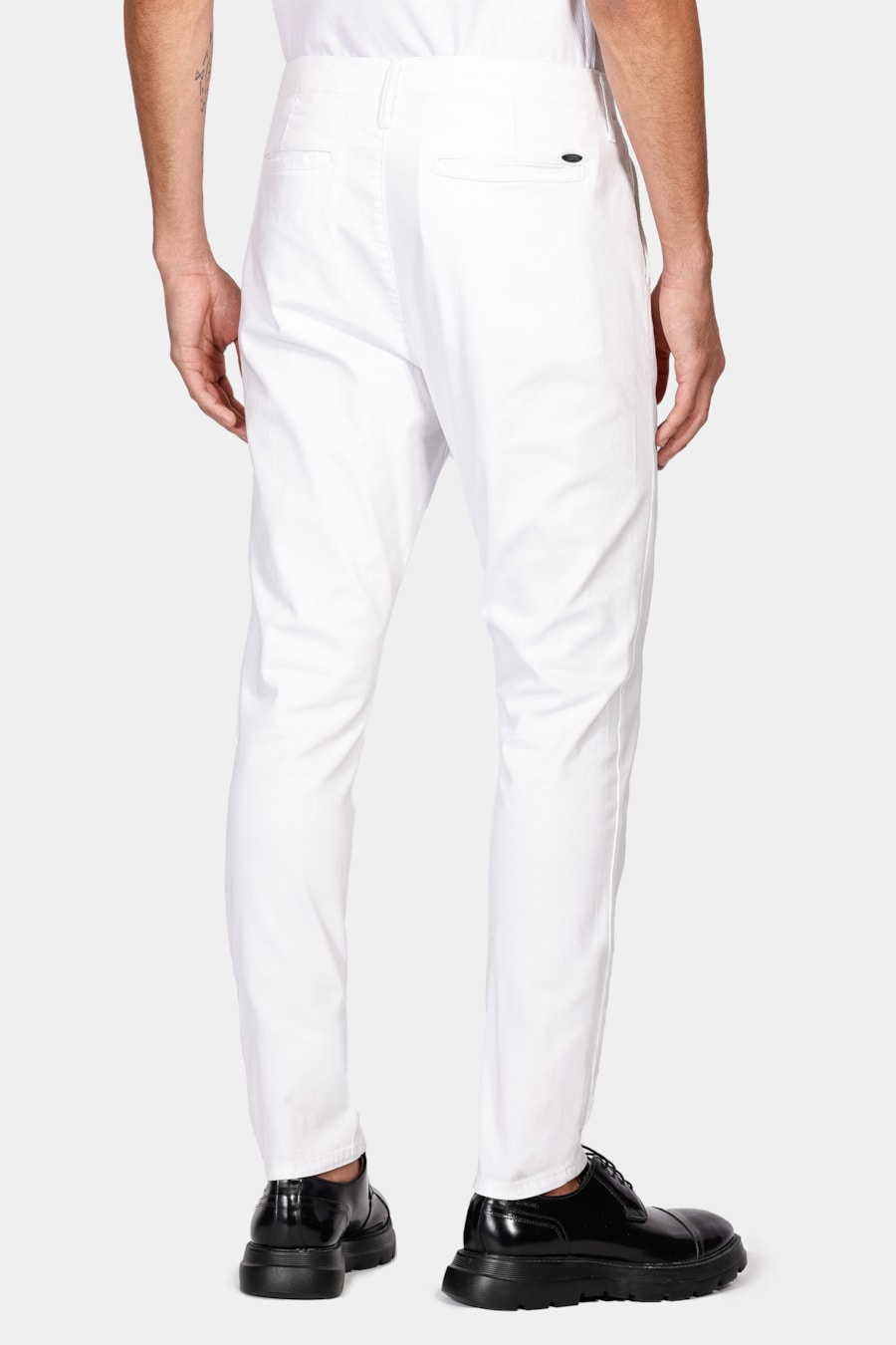 Calça Chino Skinny Sarjada Branco Osso — foto 5 de 5