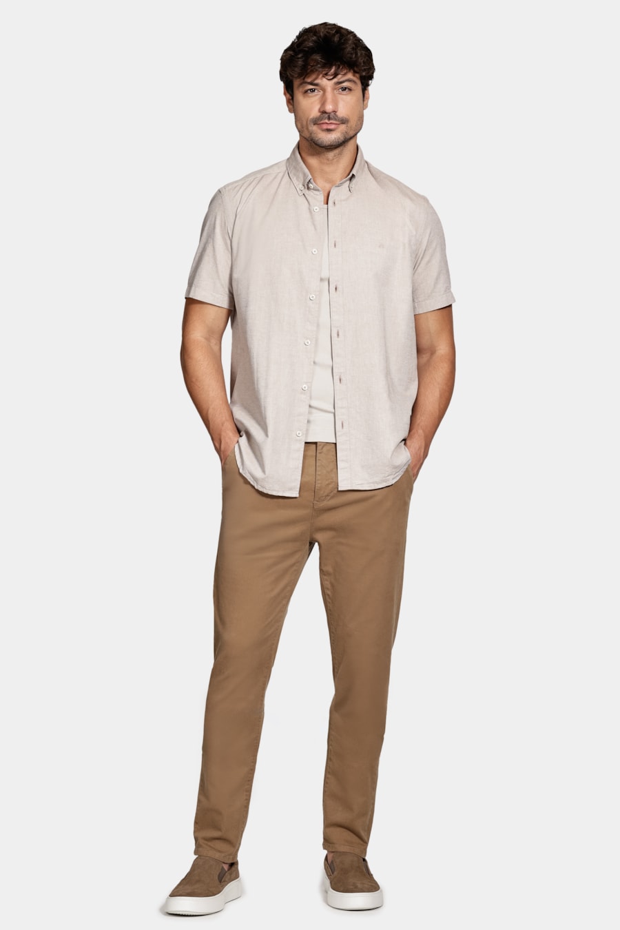 Calça Chino Skinny Sarjada Charuto — foto 2 de 6