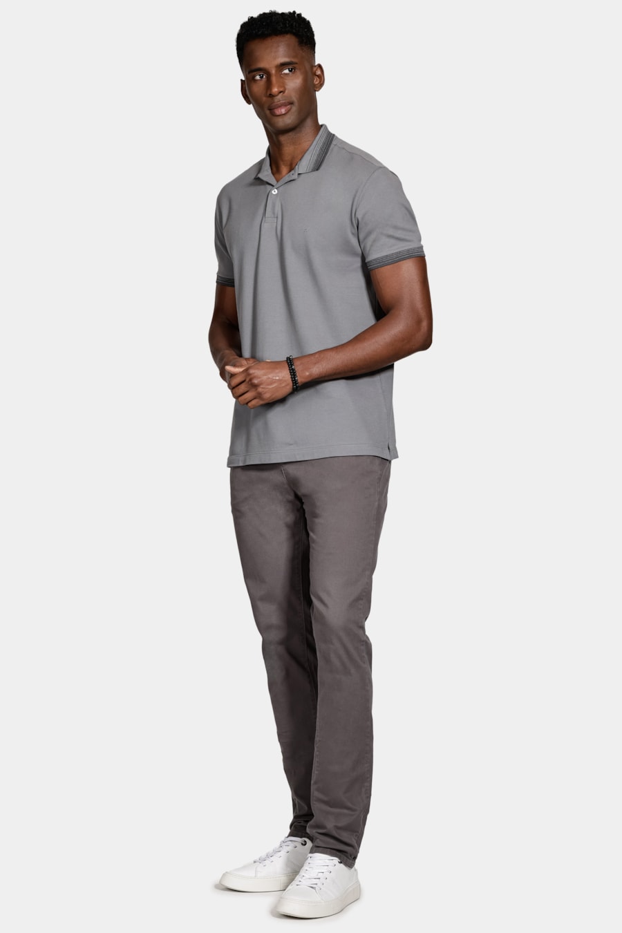 Calça Chino Skinny Sarjada Chumbo — foto 2 de 6