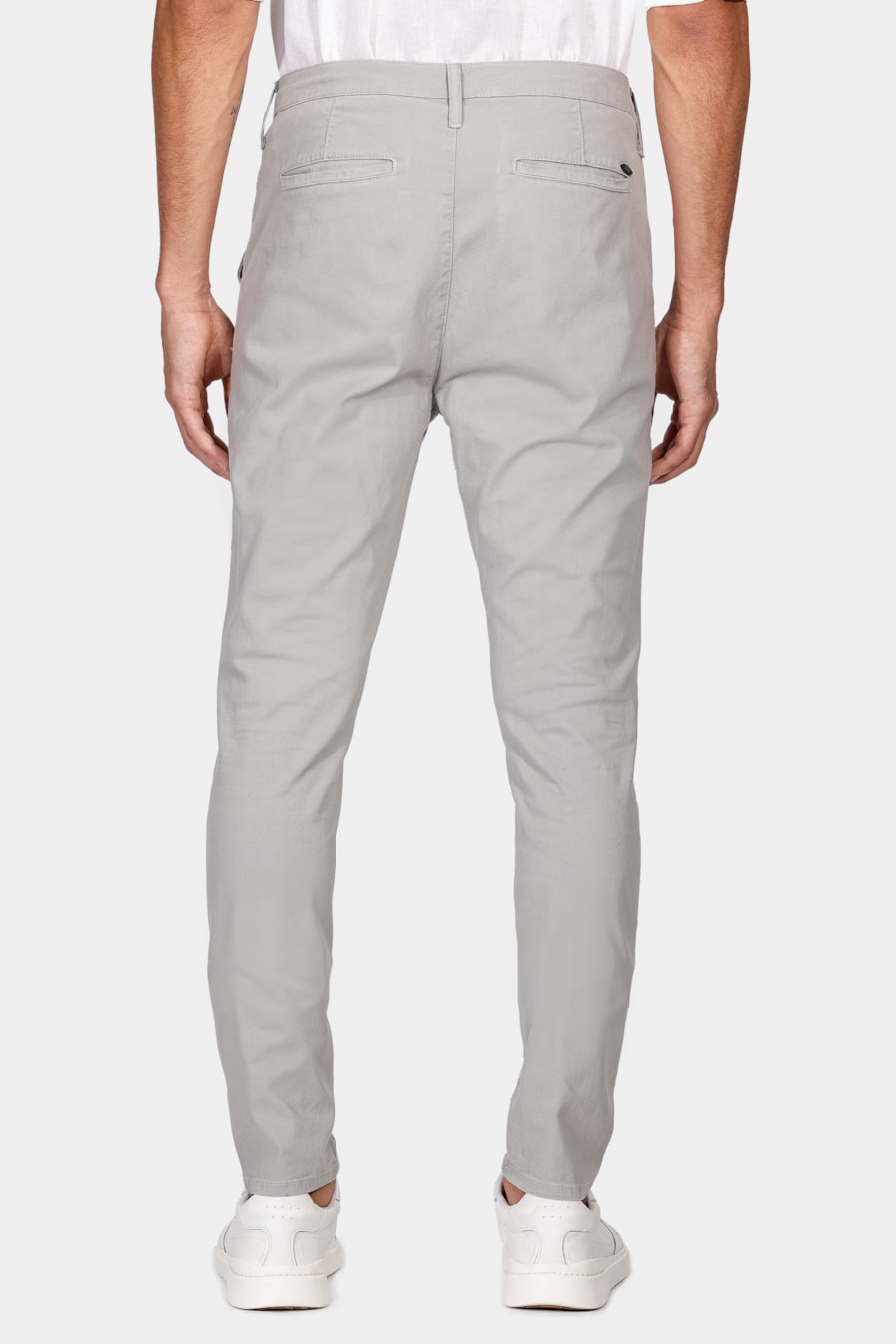 Calça Chino Skinny Sarjada Cinza — foto 5 de 5