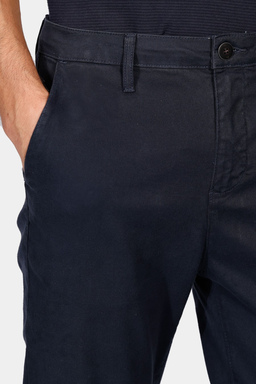 Calça Chino Skinny Sarjada Marinho — foto 3 de 6