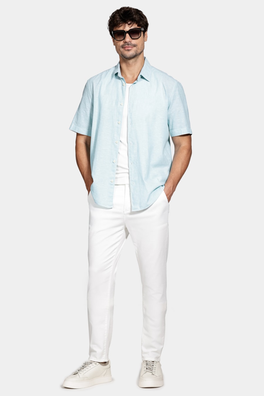 Calça Chino Skinny Sarjada Off White — foto 2 de 6