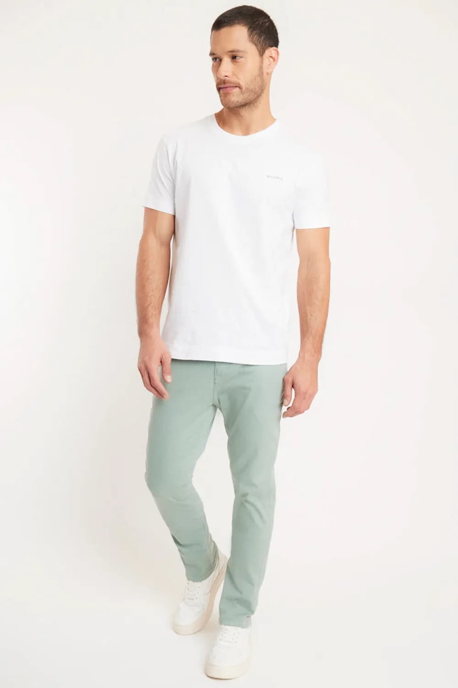 Calça Chino Skinny Sarjada Salvia — foto 2 de 5
