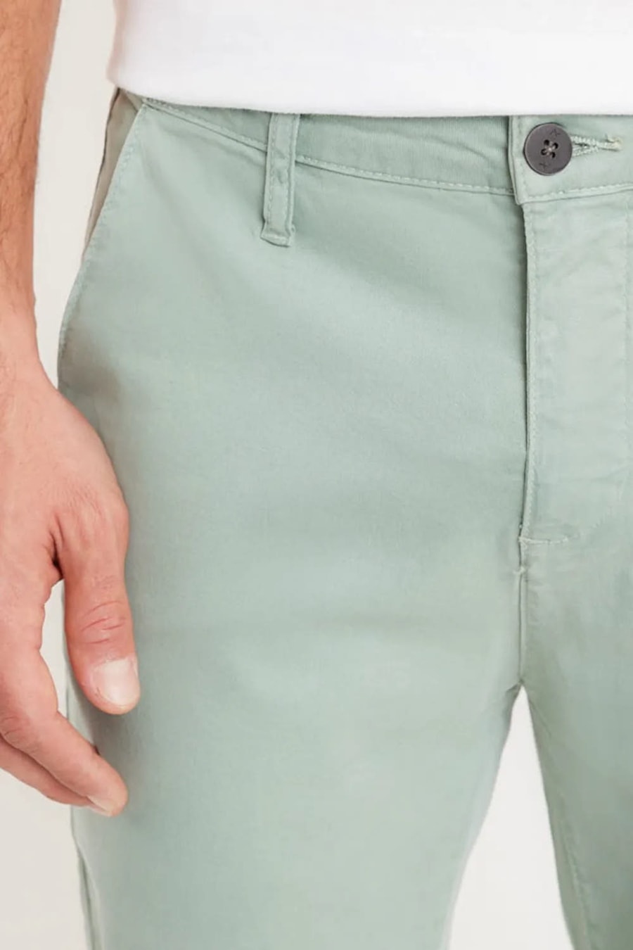 Calça Chino Skinny Sarjada Salvia — foto 3 de 5