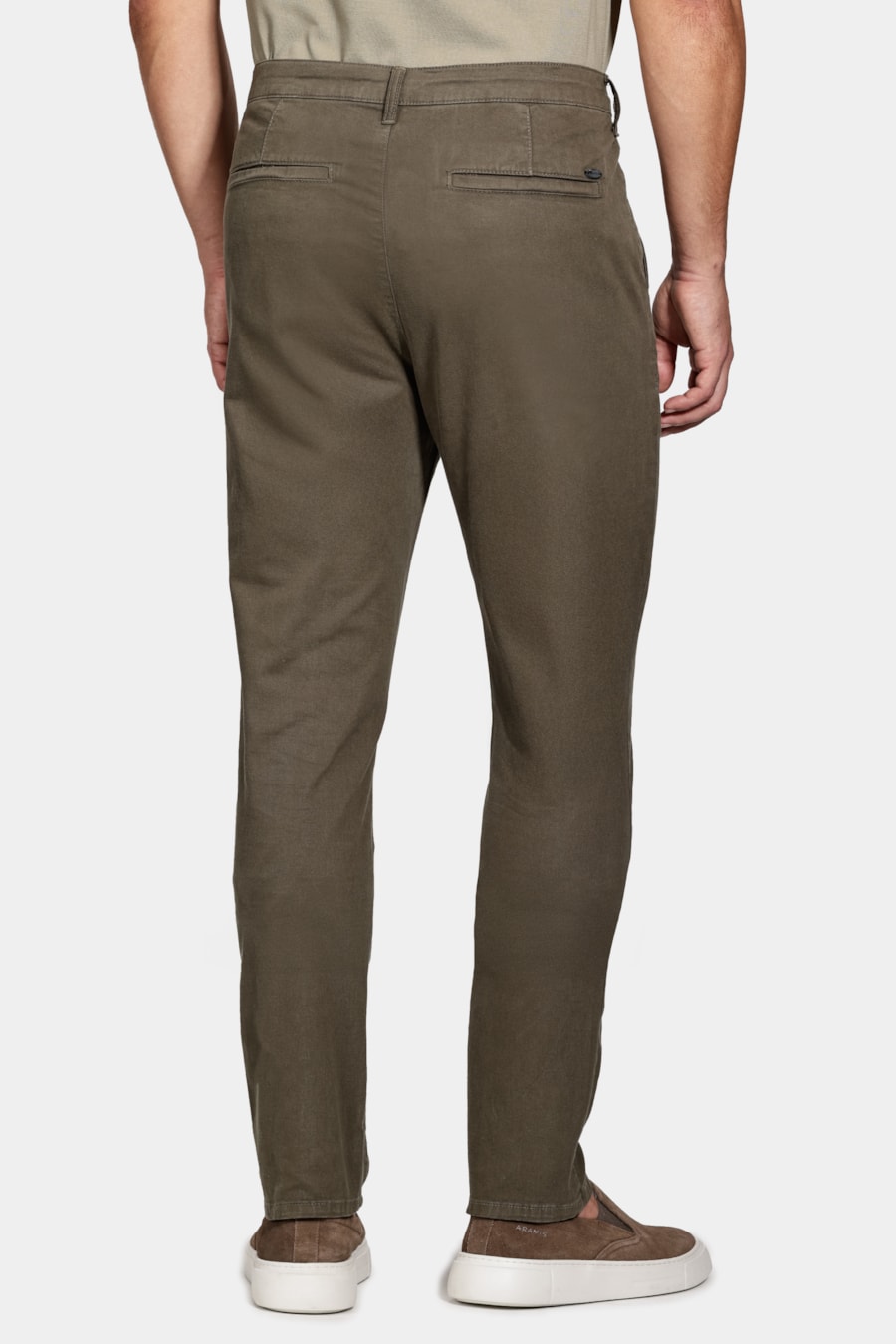 Calça Chino Skinny Sarjada Verde Militar — foto 5 de 6