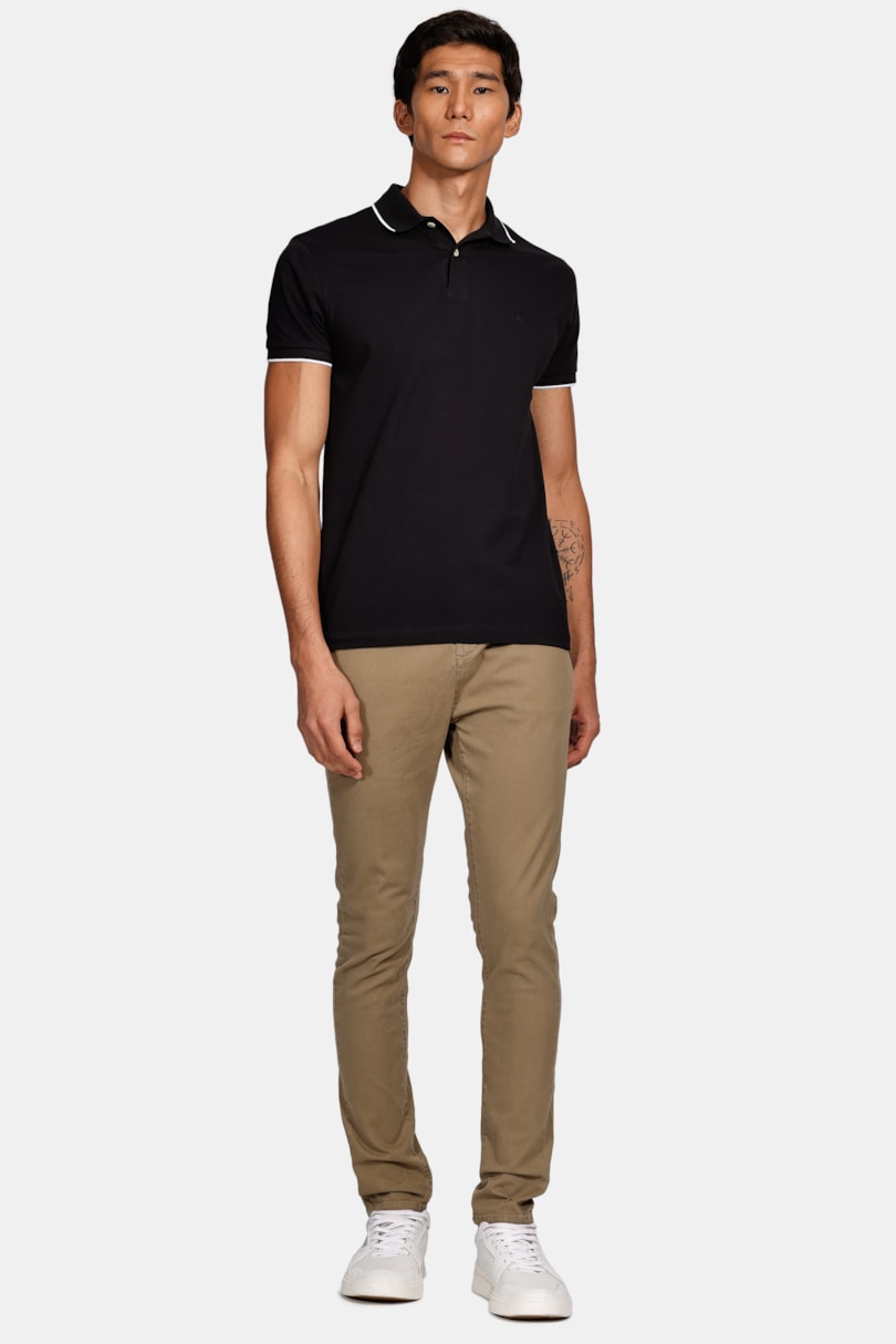 Calça Chino Skinny Sarjada Verde Oliva