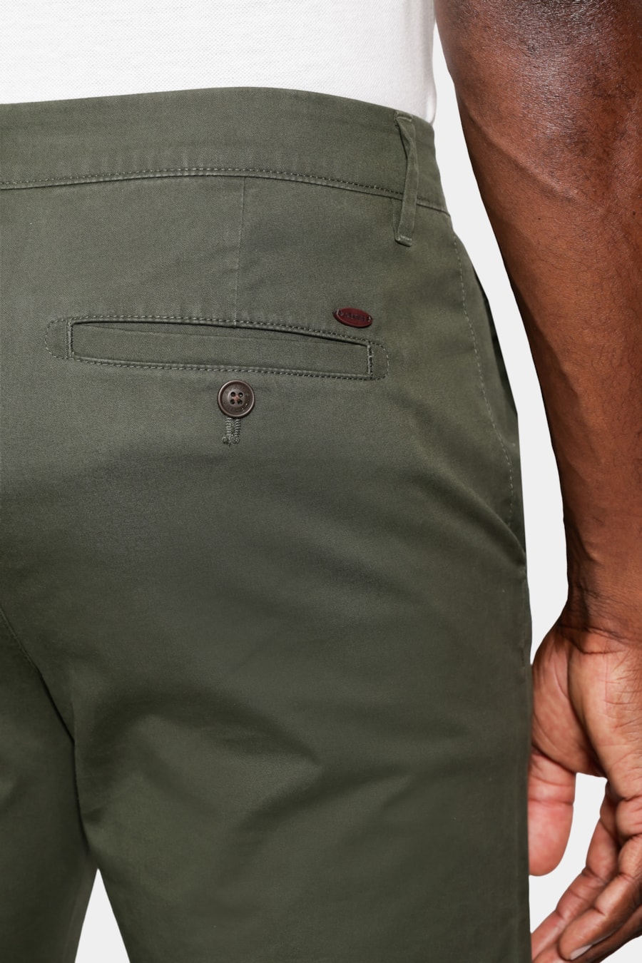 Calça Chino Slim Básica Premium Verde Militar — foto 4 de 6