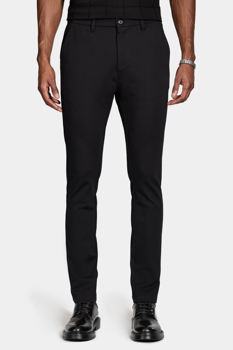 Calça Chino Slim Knit Conforto Preto — foto 1 de 6
