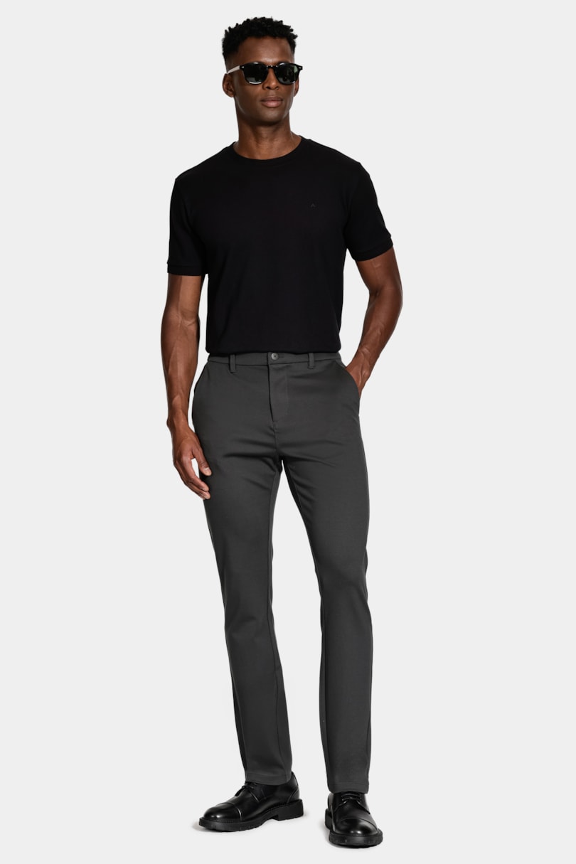 Calça Chino Slim Knit Conforto Verde