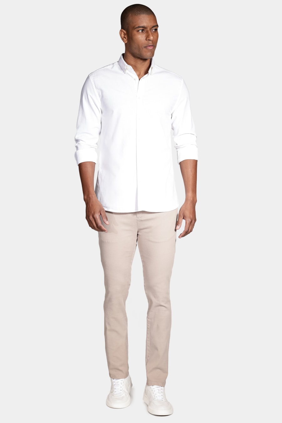 Calça Chino Slim Maquinetada Areia — foto 2 de 5