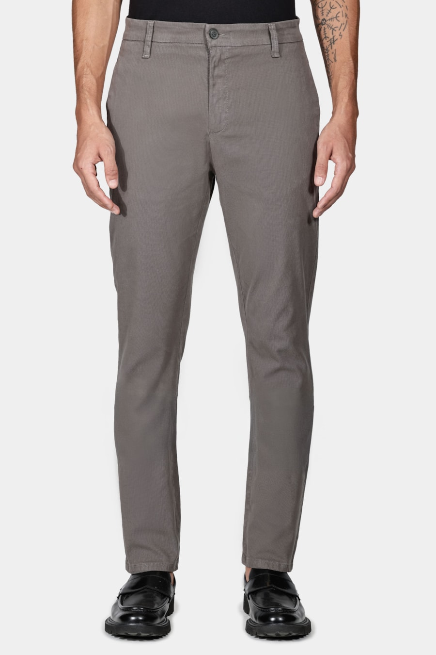Calça Chino Slim Maquinetada Cinza — foto 1 de 5