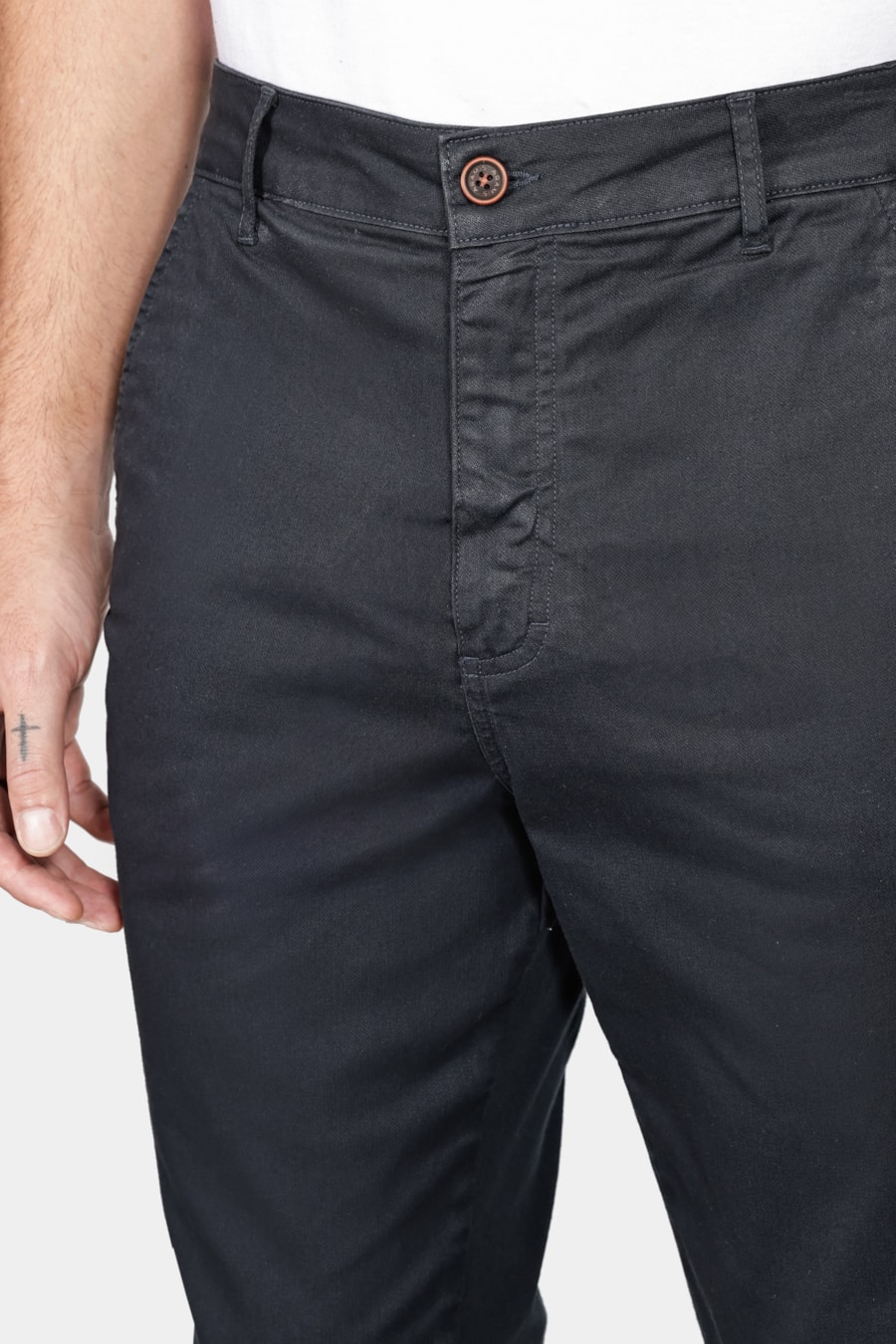 Calça Chino Slim Maquinetada Marinho — foto 3 de 6
