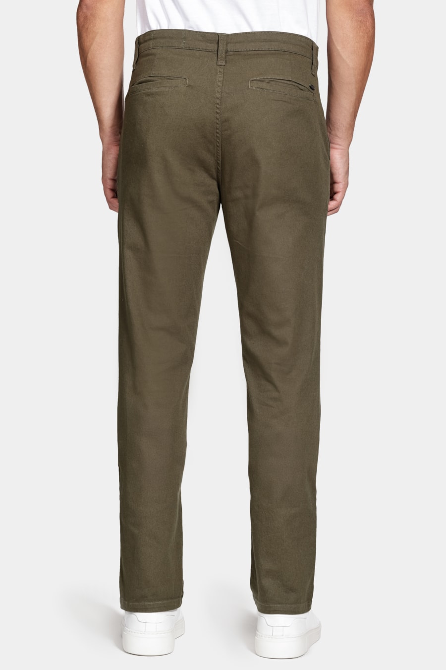 Calça Chino Slim Maquinetada Verde Militar — foto 5 de 6