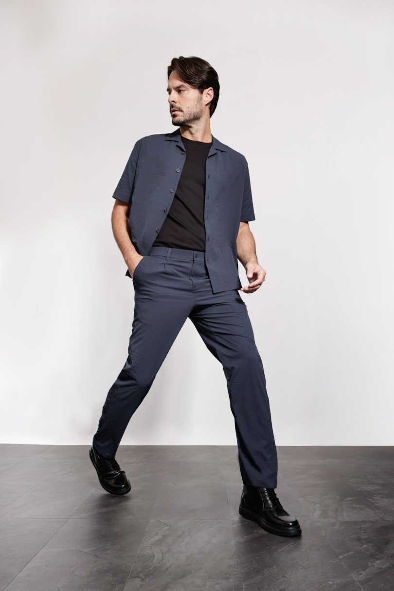 Calça Chino Texturizada Wave Marinho