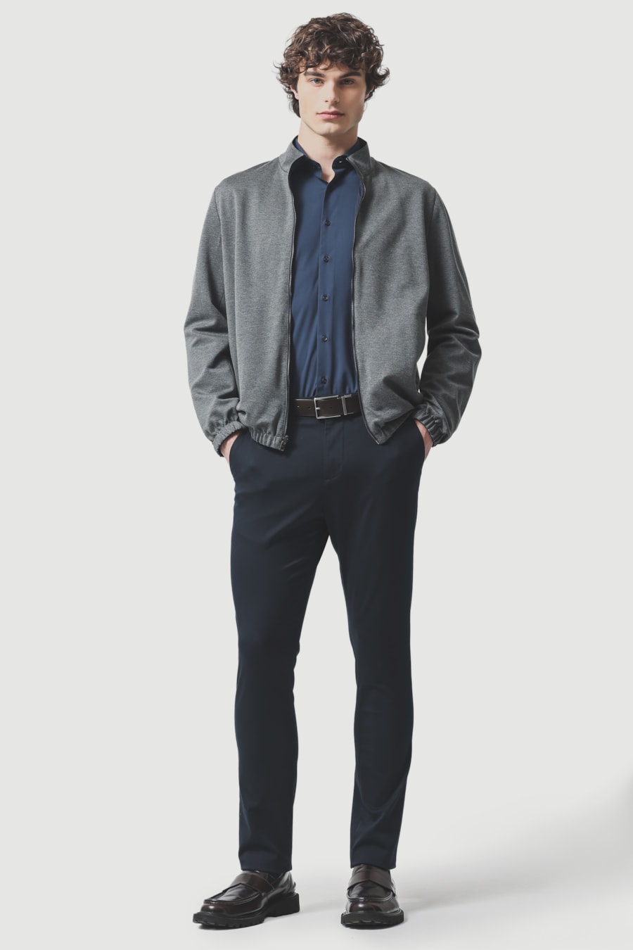 Calça Chino Twill Shine Marinho — foto 2 de 6