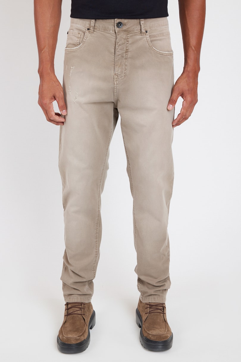 Calça Color Relaxed Tinturada Cáqui