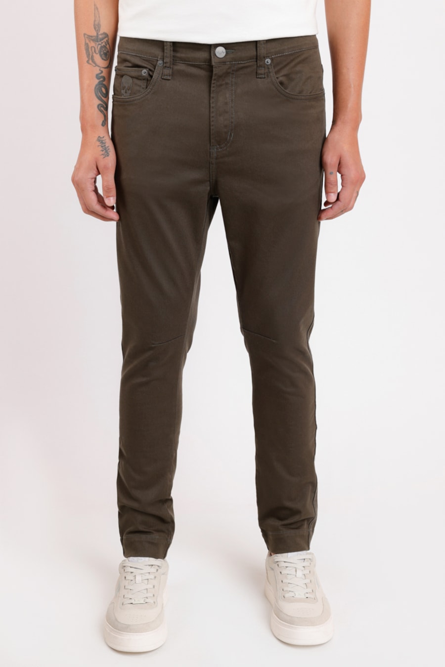 Calça Color Skinny Colab Alexandre Herchcovitch Verde Militar — foto 1 de 5