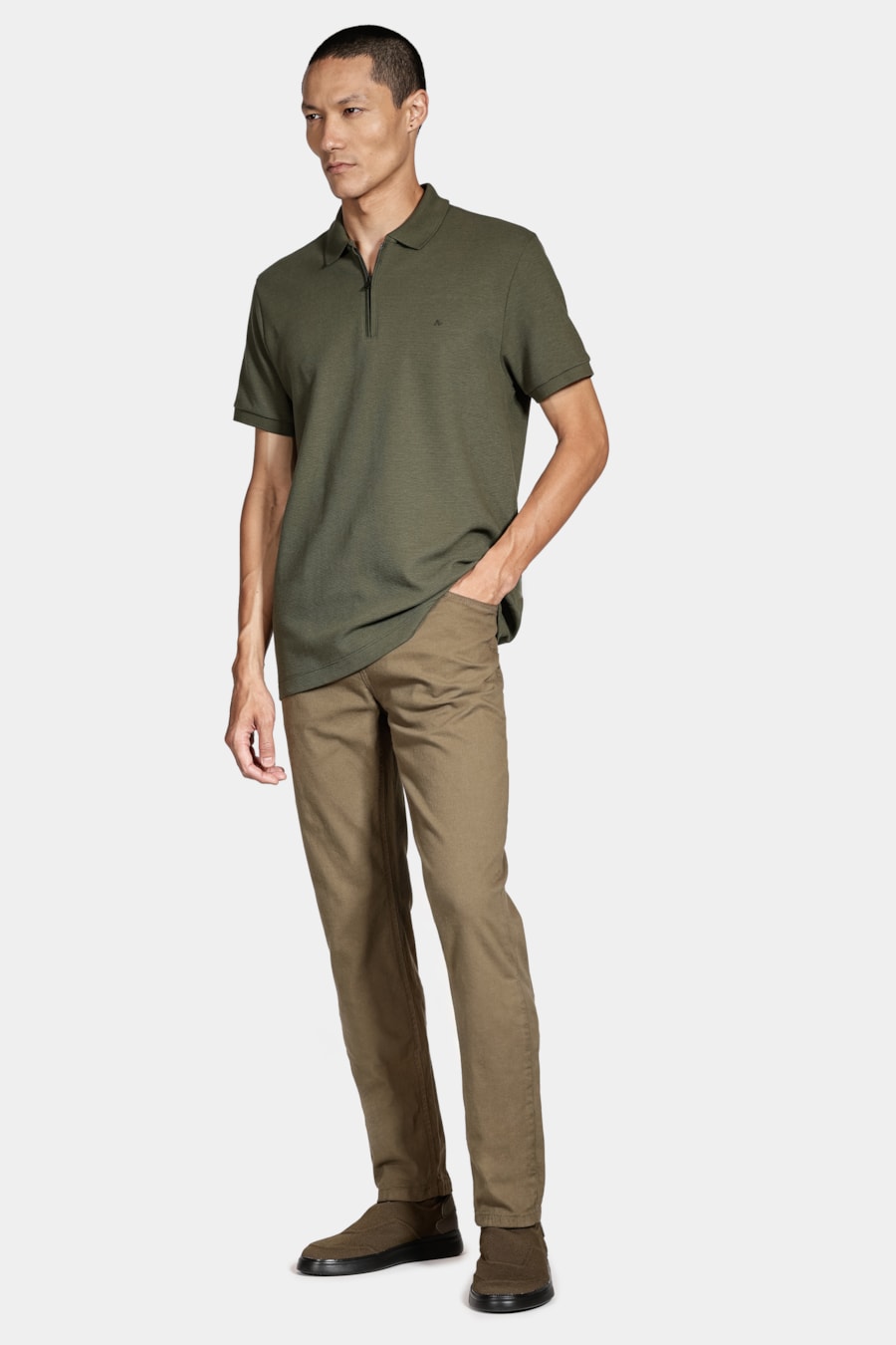 Calça Color Slim Canvas Verde Militar — foto 2 de 5