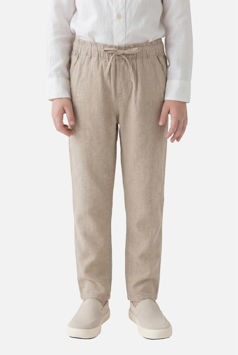 Calça Infantil Cós Elástico Linho Natural — foto 2 de 4