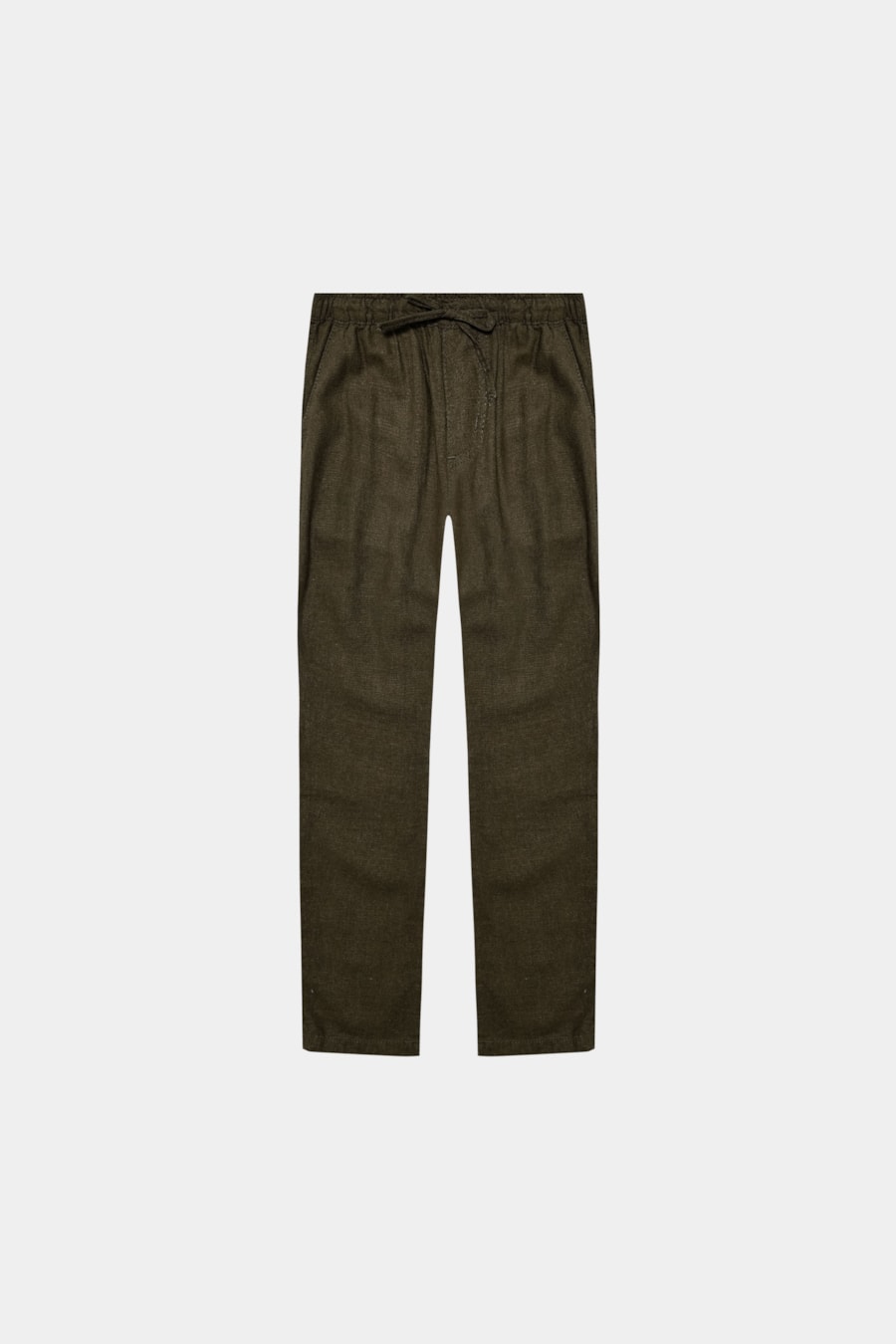 Calça Infantil Cós Elástico Linho Verde Militar — foto 4 de 4