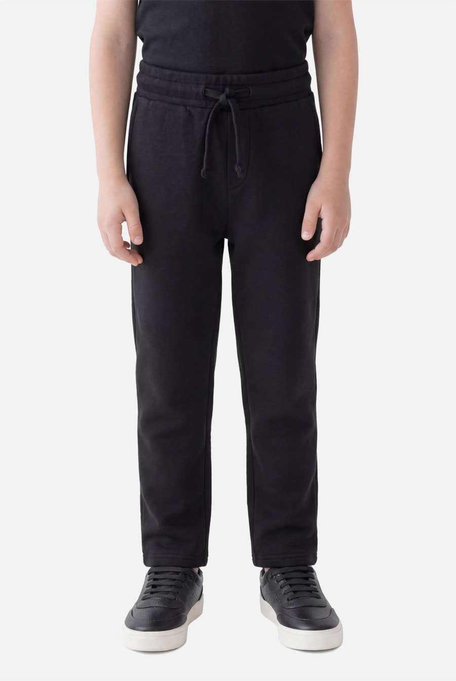 Calça Infantil Moletom Com Bolso Preto — foto 1 de 4