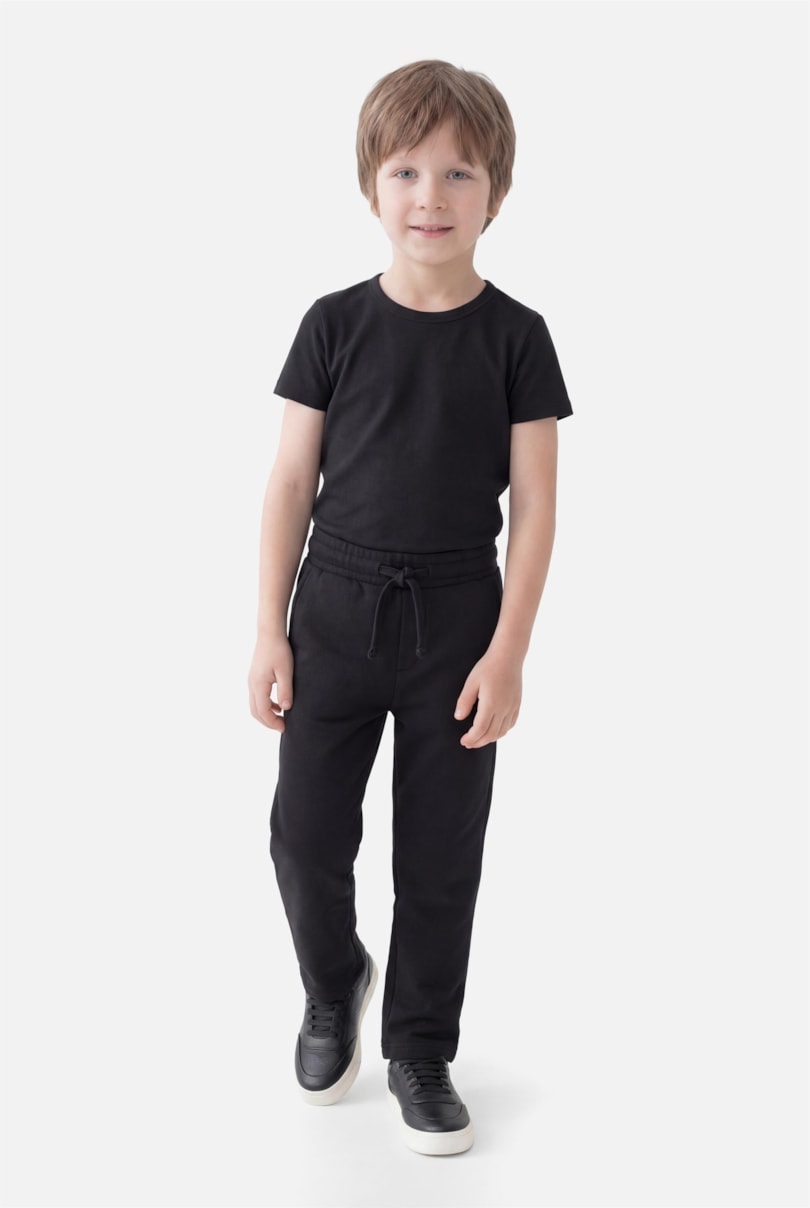 Calça Infantil Moletom Com Bolso Preto