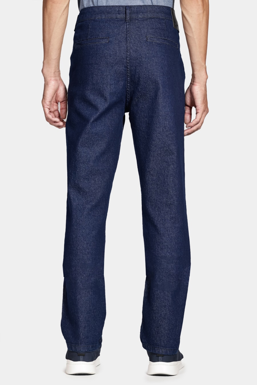 Calça Jeans Chino Regular Raw Azul Escuro — foto 5 de 5
