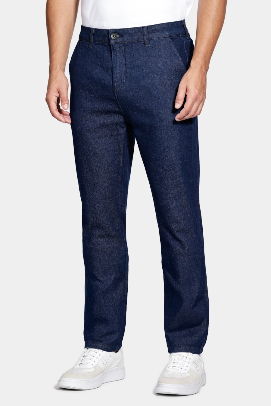 Calça Jeans Chino Slim Raw Azul Escuro — foto 1 de 6