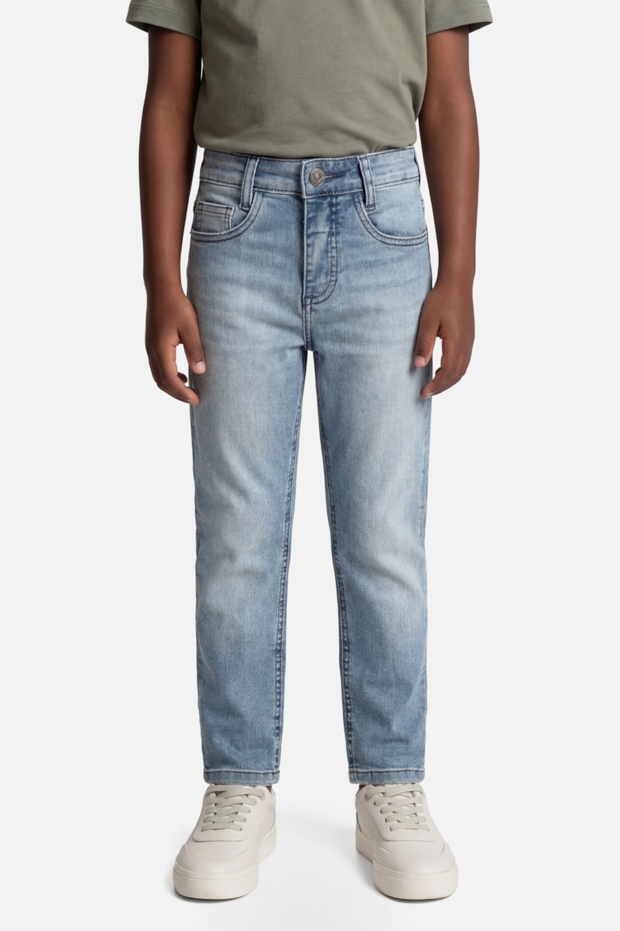 Calça Jeans Infantil Blue Delave Azul Claro — foto 1 de 4