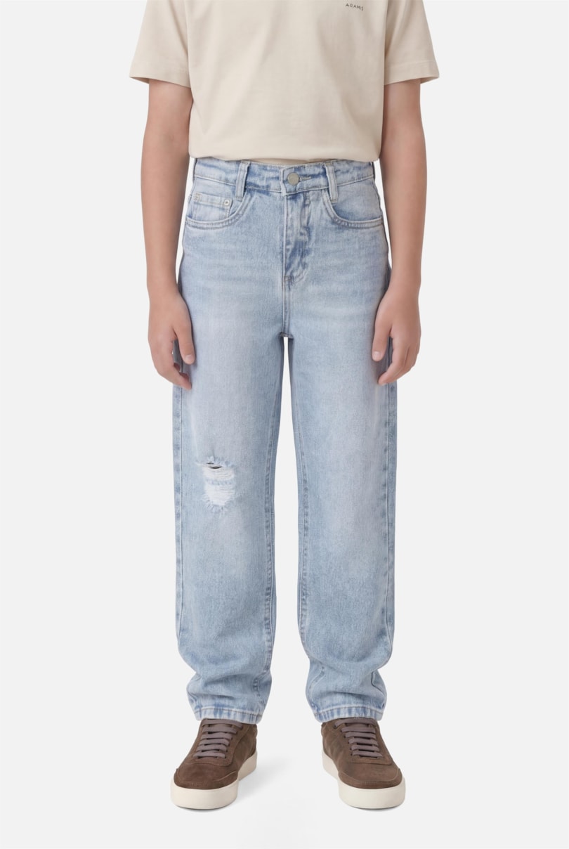 Calça Jeans Infantil Reta Clara Azul Claro