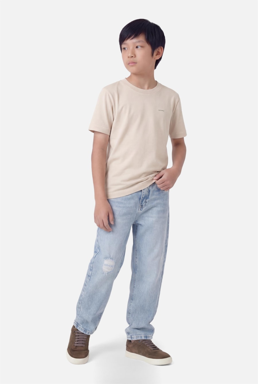 Calça Jeans Infantil Reta Clara Azul Claro — foto 2 de 5