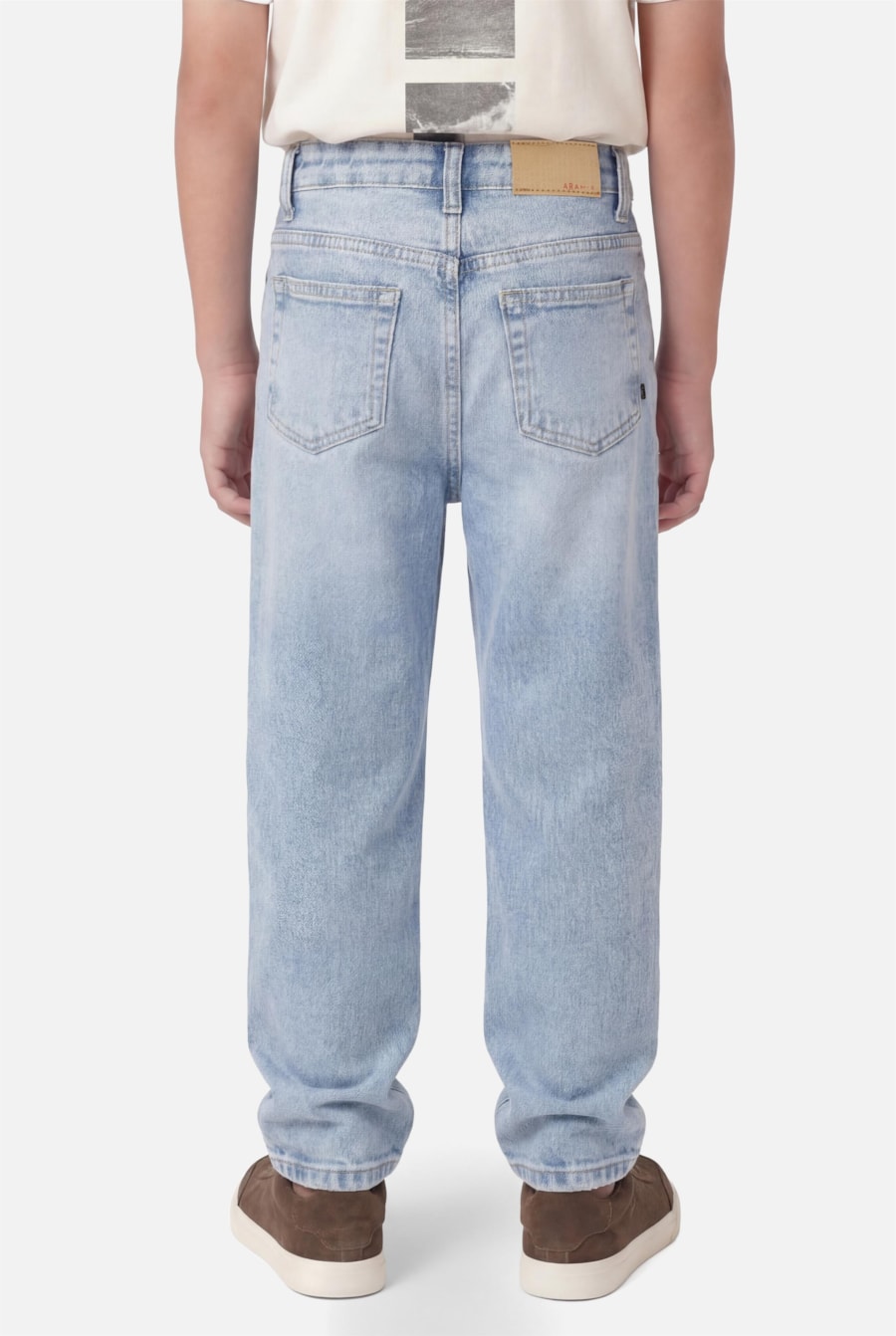 Calça Jeans Infantil Reta Clara Azul Claro — foto 3 de 5