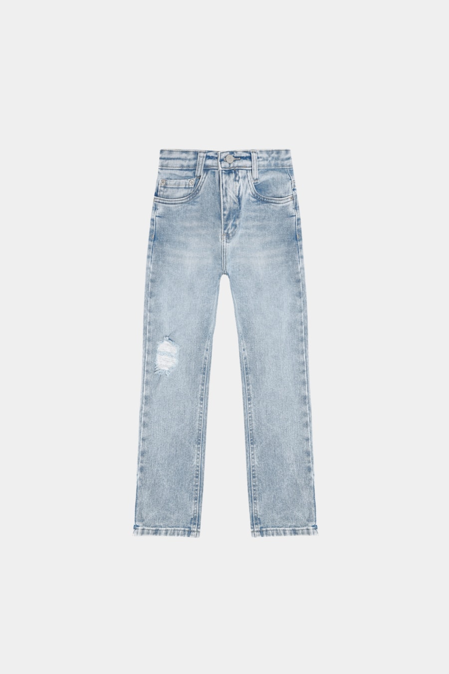 Calça Jeans Infantil Reta Clara Azul Claro — foto 4 de 5