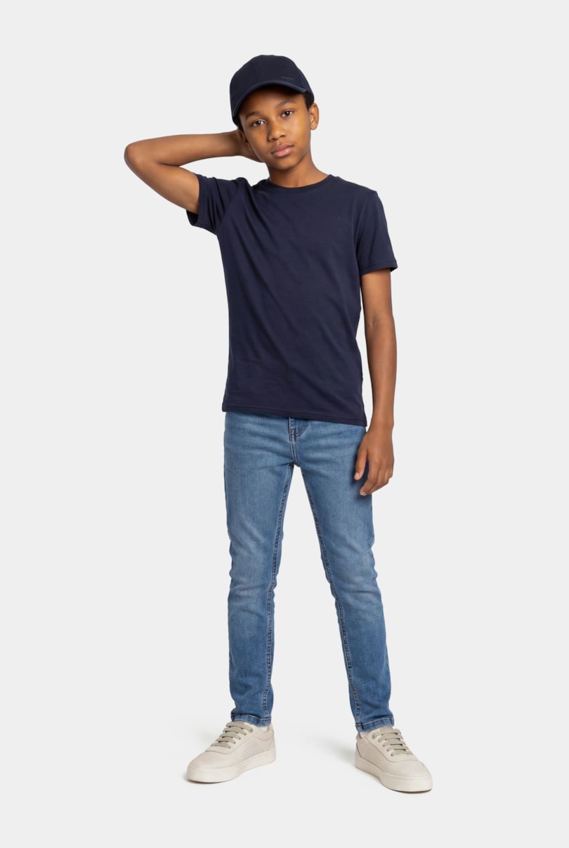Calça Jeans Infantil Slim Azul Medio