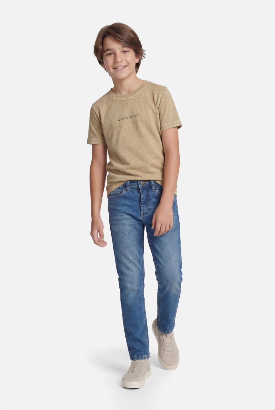Calça Jeans Infantil Stonada Azul Medio — foto 2 de 5