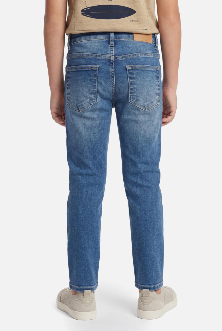 Calça Jeans Infantil Stonada Azul Medio — foto 3 de 5