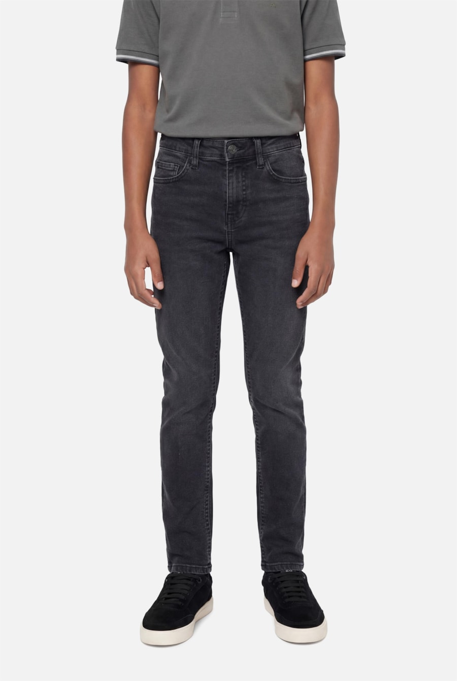 Calça Jeans Infantil Stonada Black Preto — foto 1 de 4