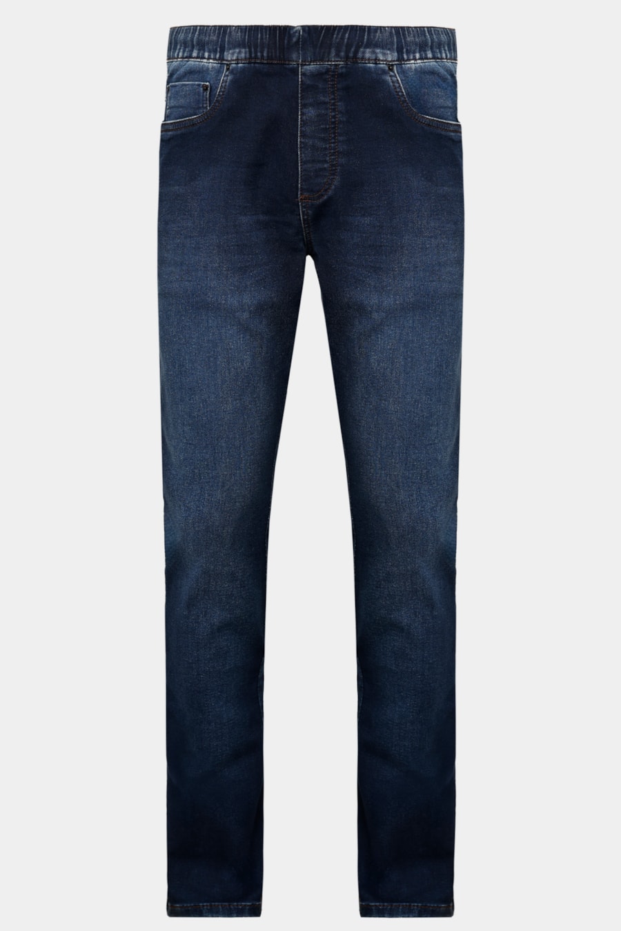 Calça Jeans Jogger Slim Moletom Azul Escuro — foto 6 de 7
