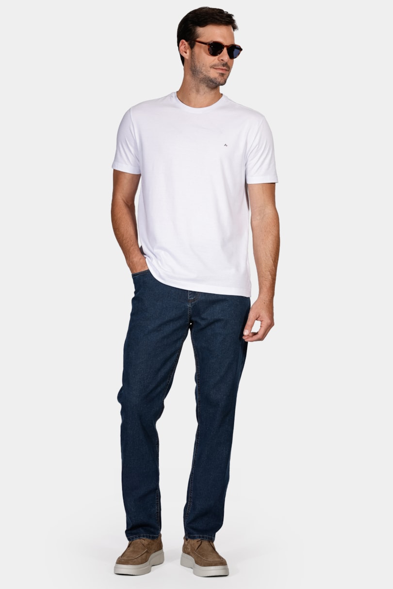Calça Jeans Modelo Regular Azul