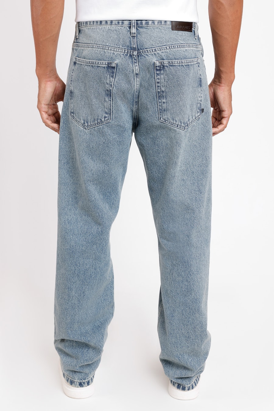 Calça Jeans Regular Ampla Azul Médio — foto 3 de 3