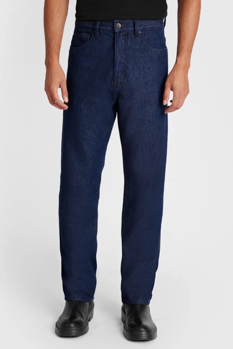 Calça Jeans Regular Ampla Raw - Cauã Reymond Azul Escuro — foto 1 de 5