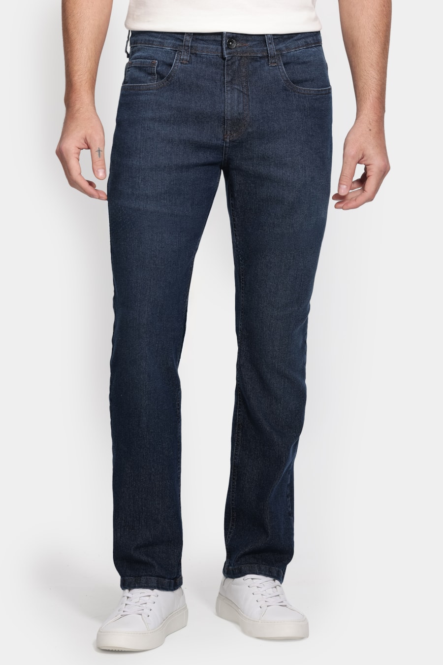 Calça Jeans Regular Azul Escuro Azul Escuro — foto 1 de 6
