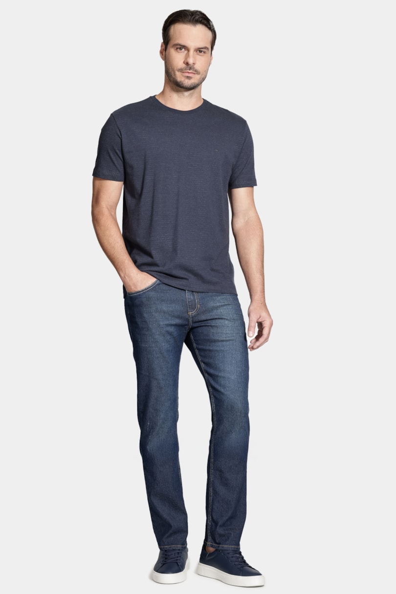 Calça Jeans Regular Azul Medio