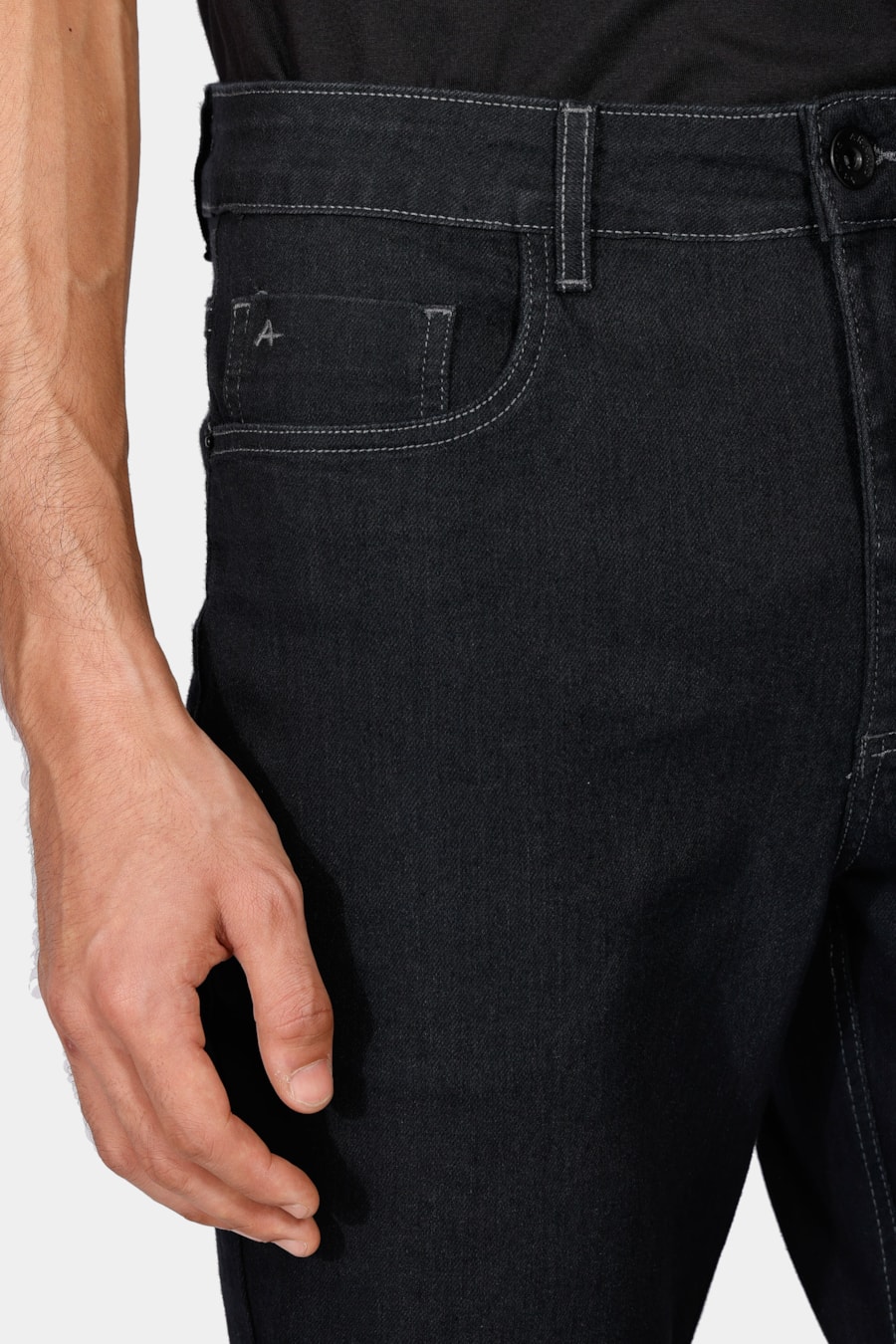 Calça Jeans Regular Black Preto — foto 3 de 5