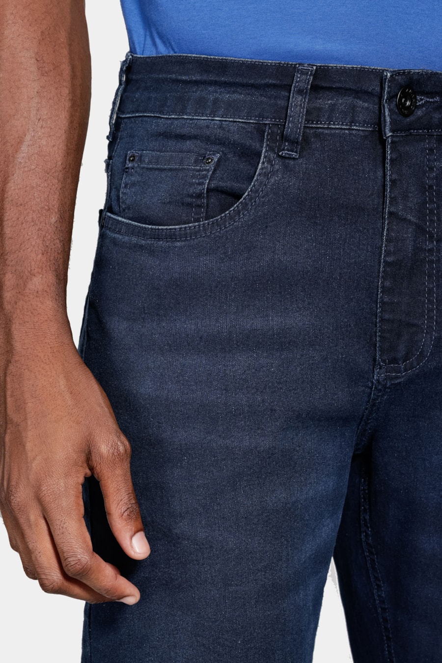 Calça Jeans Regular Blue Black Azul Escuro — foto 3 de 6